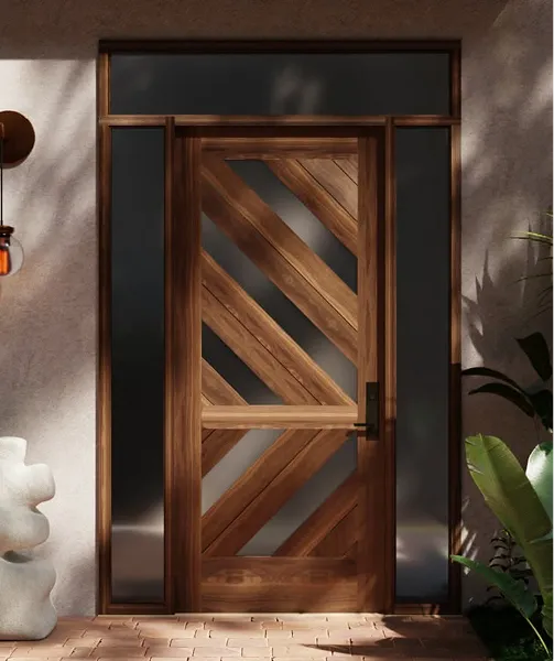 Luxe kunststof voordeur met modern design en SKG-veiligheidskeurmerk