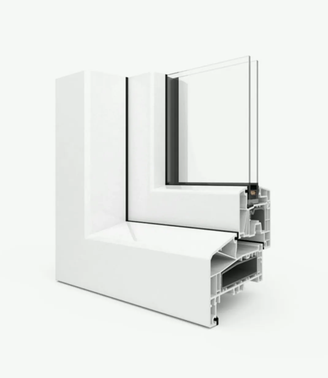 Ideal 7000 NL kunststof kozijn profiel doorsnede