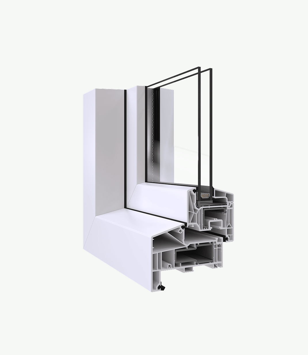 Schüco Living Variant premium PVC window system with modern minimalist frame design and high thermal insulation