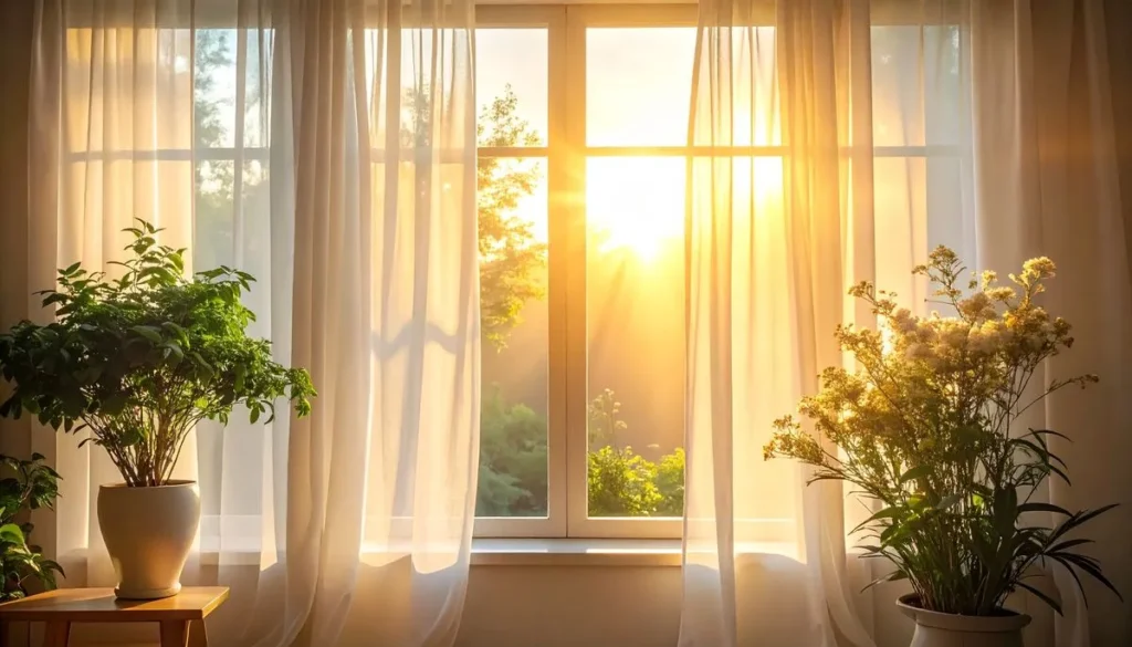 Een lichte woonkamer met nieuwe kozijnen, wat het belang van goede verwarming en luchtvochtigheid in huis illustreert.
